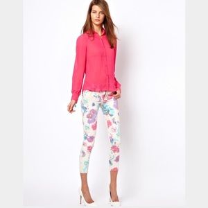 Joe’s floral skinny ankle jeans —#67